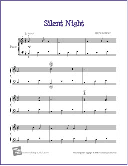 Silent Night Sheet Music Piano Beginners - Silent Night Free Piano Sheet Music Lyrics And Trivia The Piano Student : Silent night sheet music for piano.